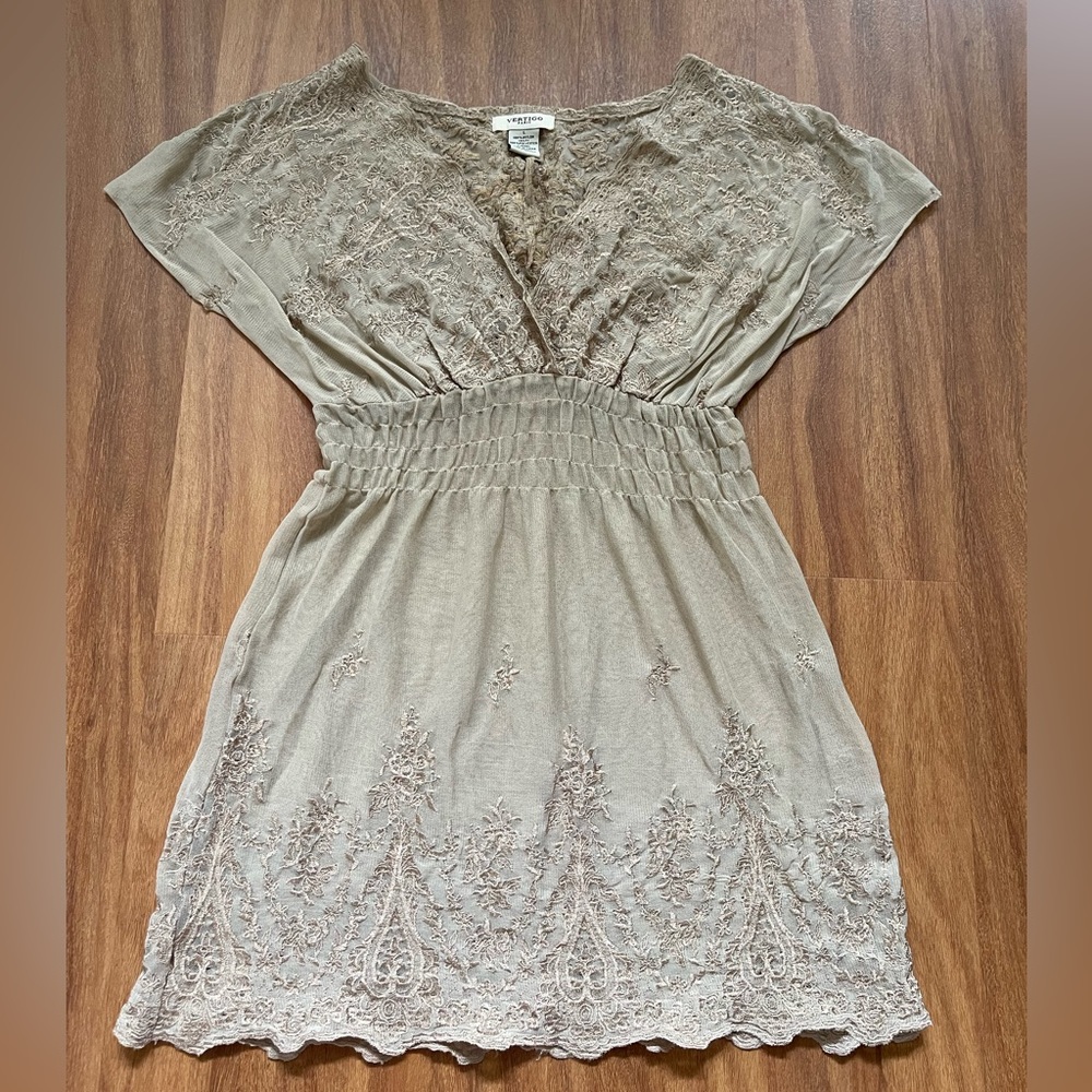 Vertigo Paris Sheer Lace V-neck Top